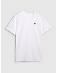 T-shirt regular gładki męski biały 2