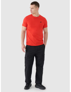 T-shirt regular gładki męski czerwony 2